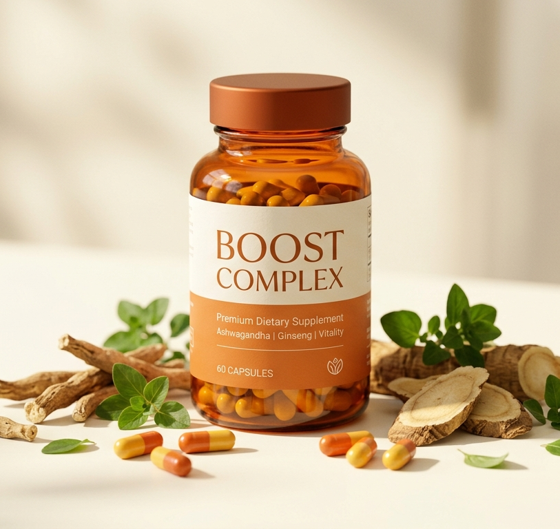 Boost Complex — suplemento alimentar Kimviro.Eu, frasco de 60 cápsulas